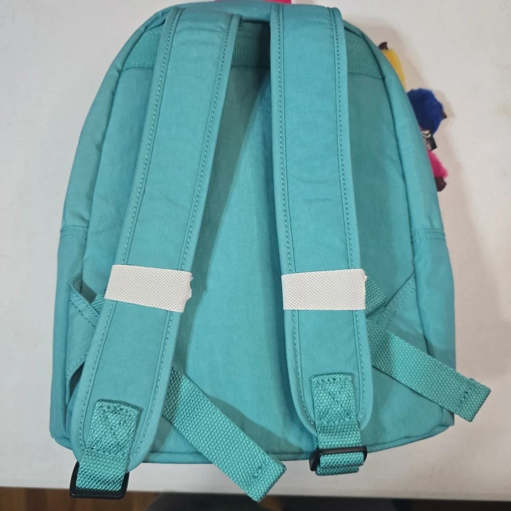 Kipling Challenger 2SS Nylon Backpack, Super Blue Rainbow KIA816 w/ Monkey